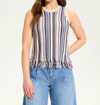 FDJ Valeria Vertical Cami Sweater In Independance Stripe
