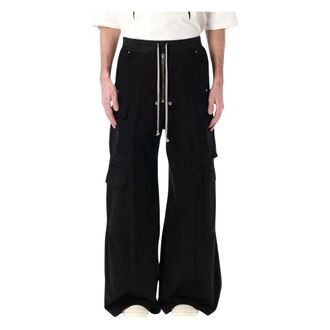 Rick Owens Double Cargo Jumbo Belas - male - Rick Owens - Wide Trousers - Black - M - Trousers