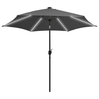 vidaXL Sombrilla De Jard&iacute;n Luces Led Palo De Aluminio Antracita 300 Cm Vidaxl