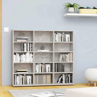 vidaXL Vidaxl - Estanter&iacute;a Para Cd Contrachapada Gris Hormig&oacute;n 100x23x89,5 Cm