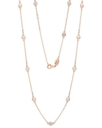 Suzy Levian 14K Rose Gold 0.50 Ct. Tw. Diamond Station Necklace
