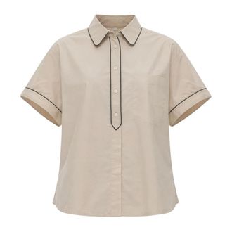 Pomandere Polo Shirts, female, Beige, Size: M Ss8626 Polo Shirt