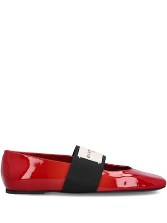 Givenchy Sliced Square Ballerinas In Patent Leather Shoes