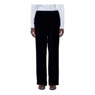 R&oacute;he Pantaloni Larghi in Velluto - - Trousers - Donna - Nero - 2XS