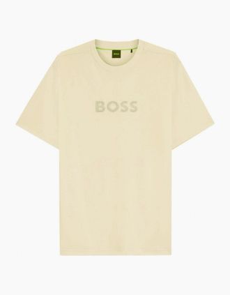 HUGO BOSS Mens Hugo Boss Mens Beige Terrace Logo T-shirt - Yellow - Size: 42