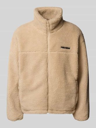 Review Teddyfell Jacke mit Stehkragen und Label-Detail in Ecru, Gr&ouml;&szlig;e XL