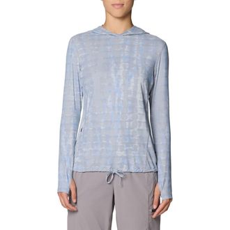 Mountain Hardwear Crater Lake Long Sleeve UPF 50+ Hooded T-Shirt in Glacial Prismatic Print at Nordstrom, Size X-Small