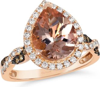 Le Vian Ladies Twist Shank Rings set in 14K Strawberry Gold