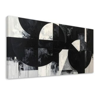 Feeby Impresi&oacute;n De Imagen, Abstracci&oacute;n Geom&eacute;trica Negro Blanco, 120x60