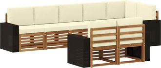 vidaXL Conjunto De Sof&aacute;s De Exterior 8 Uds. Poli&eacute;ster Vidaxl