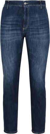 Dondup Skinny Stretch Jeans met Contraststiksels - Heren - Slim Fit Jeans - Blauw - W36 - Katoen - Jeans