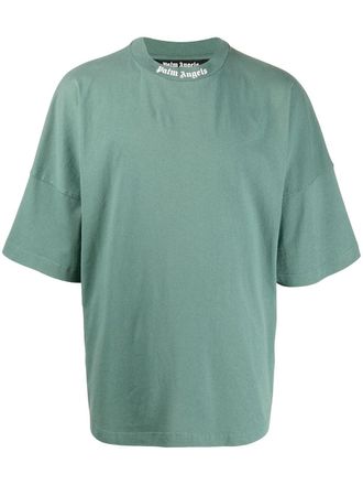 Palm Angels T-shirt met logo - Groen