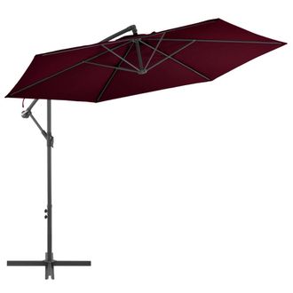 vidaXL Vidaxl - Sombrilla Jard&iacute;n Voladiza Con Palo De Aluminio Burdeos 300 Cm