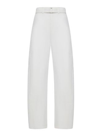 Christophe Lemaire Bleached Heavy Denim Trousers With Belt
