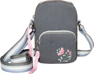 Earth Squared Fair Trade - Art Deco Phone Pouch Bag Mini Cross Body Bag (Folkstone Grey)