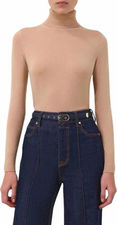 Zimmermann Cashmere Turtleneck Sweater In Biscuit