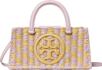 Tory Burch Ella Hand-Crocheted Leather Checkered Tote