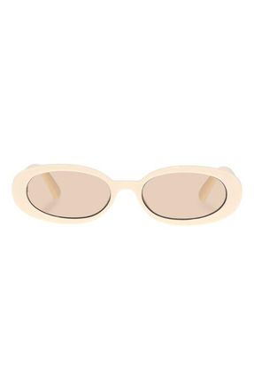 Le Specs Outta Love 51mm Oval Sunglasses in Ecru at Nordstrom