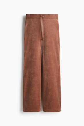 H&M Velourshose - Dunkles Mattrosa