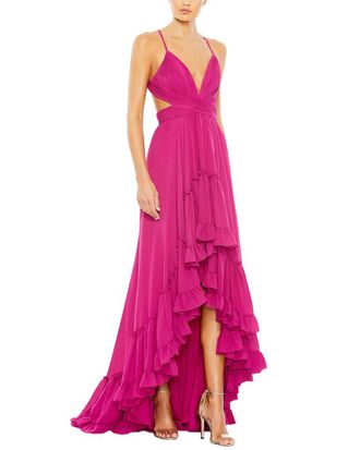 Mac Duggal Tiered Cut Out Sleeveless Gown