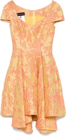 Talbot Runhof Abito asimmetrico a fiori jacquard - Giallo