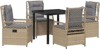 vidaXL Garden Dining Set 5 pcs Beige Poly Rattan Vidaxl