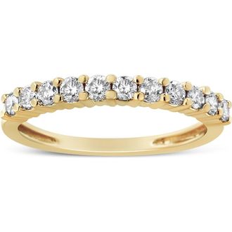 House of Brilliance IGI Certified 1/2 Cttw Diamond 10K Gold Fluted Band Wedding Ring in Yellow Gold at Nordstrom, Size 6