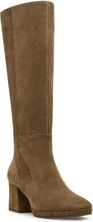 Blondo Sofie Waterproof Knee High Platform Boot in Taupe Suede at Nordstrom, Size 8.5