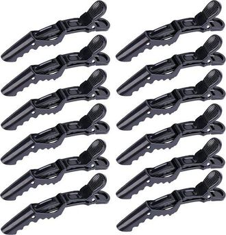 OEM Juego De Pinzas Para El Cabello Profesionales (12 Piezas) - Pinzas De Cocodrilo Resistentes Para Cortar Y Peinar Cabello Grueso