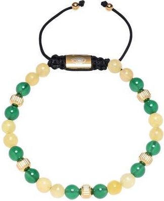 Eye Candy Los Angeles Mens Mason Agate Beaded Bracelet in Gold at Nordstrom Rack