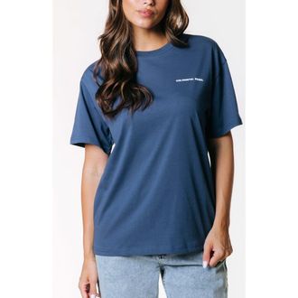 Colourful rebel Sand and Dust Tour Loosefit Tee in Denim Blue at Nordstrom, Size X-Small Eu