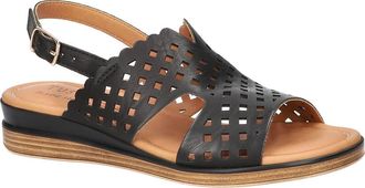 Easy Street Martella Slingback Wedge Sandal in Black at Nordstrom, Size 7.5