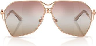Dolce & Gabbana 62mm Gradient Pilot Sunglasses in Rose Gold /Pink Brown at Nordstrom
