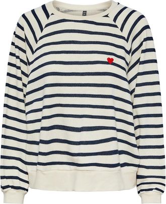 Pieces Gestreepte sweater met hartmotief