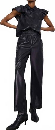 M&eacute;lissa Nepton Harlow Faux Leather Straight Leg Pants In Black