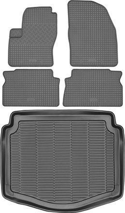 OEM Juego De Alfombrillas De Goma Para Coche Y Alfombrilla Para Maletero Para Ford C-max I Minivan (2004-2010)