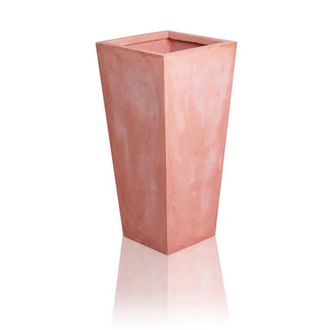 PRIMROSE Fibrecotta Terracotta Tall Flared Square Planter 89cm in Red