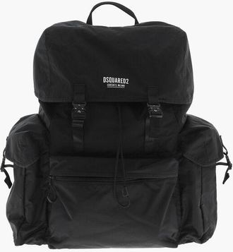 Dsquared2 Solid Nylon Maxi Backpack with Printed Logo size One Size