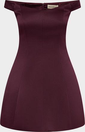 Nicholas Lilly Seamed Off-Shoulder Mini Dress