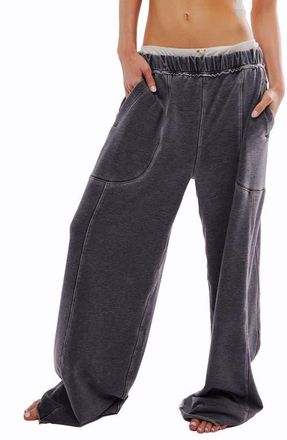 Free People Dont Wait Up Lounge Pants in Black at Nordstrom, Size Medium