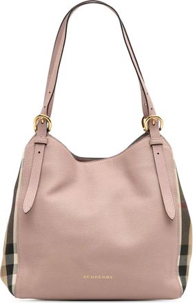 Burberry 2000-2017 Small Leather and House Check Canvas Canterbury tote bag - women - Canvas/Calf Leather - One Size - Pink