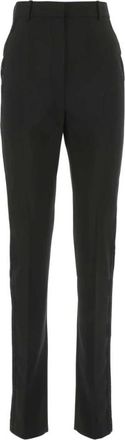 Alexander McQueen Alexander McQueen, Slim-fit Trousers, female, Black, Size: XS Wool Cigarette Pant