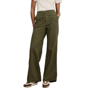 Veronica Beard Kasey Mid Rise Wide Leg Pants In Army