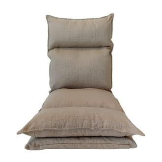 Mobili Rebecca Asiento de silla de yoga de metal y poli&eacute;ster beige