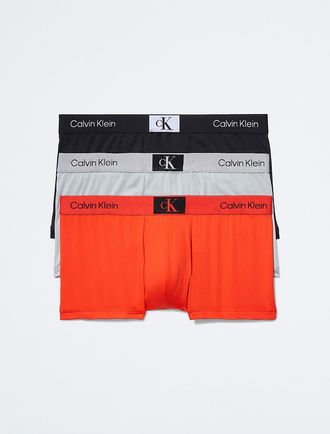 Calvin Klein Mens Calvin Klein 1996 3-Pack Micro Low Rise Trunk - Multi - XL