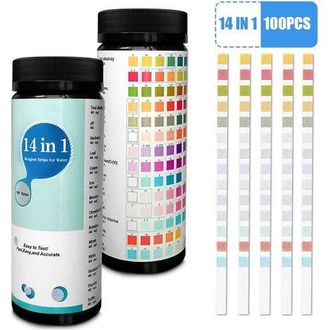 OEM Confezione Da 100 Strisce Reattive 14 In 1 Per Acqua Potabile E Del Rubinetto, Per Un Rilevamento Facile E Veloce Di Durezza, Ph, Livelli Di Bromo, Ni