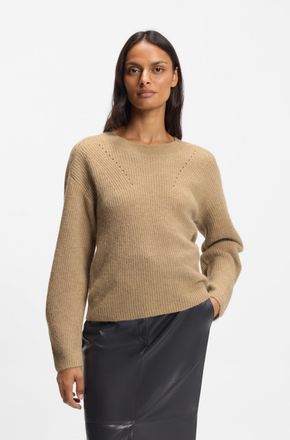Boss Orange by Hugo Boss Strickpullover BOSS ORANGE Fenne Premium Damenmode, Damen, Gr. XL (42), rust, copper 222, Strick, Obermaterial: 35% Alpaka, 35% Wolle, 30% Polyamid, u