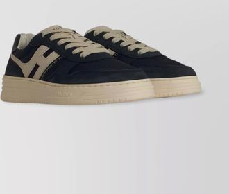 Hogan low-top leather sneakers contrasting sole