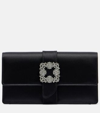 Manolo Blahnik Capri embellished satin clutch