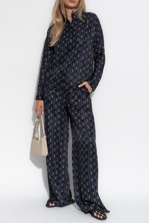 Tory Burch Patterned Shirt, Womens, Navy Blue